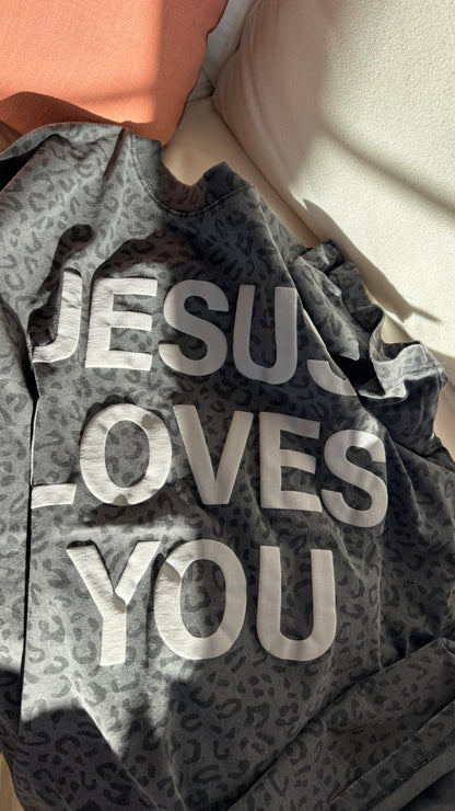 Midnight Leopard Print JLY Cotton Collective Tee