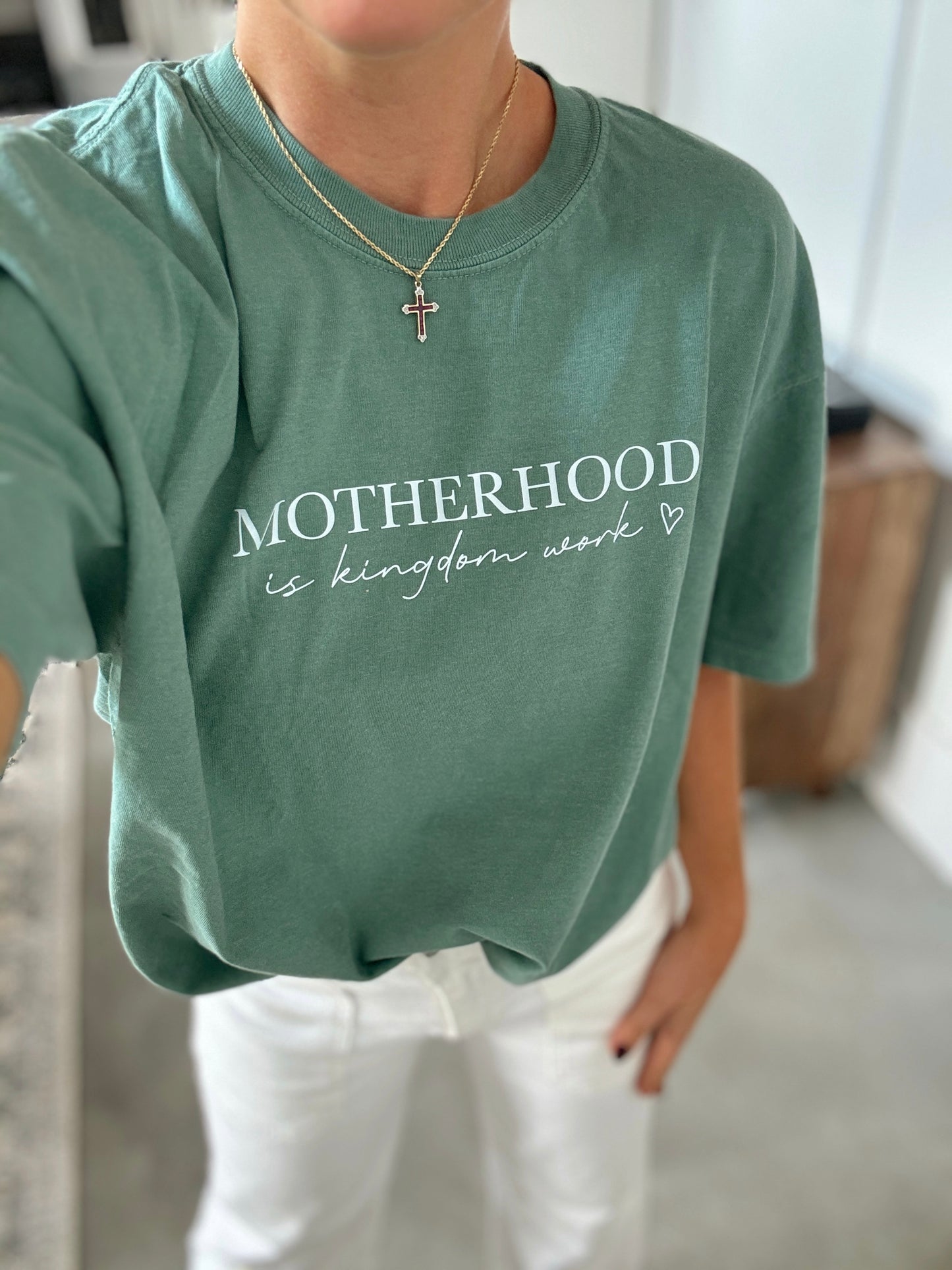 Motherhood is Kingdom Work Comfort Colors Tee