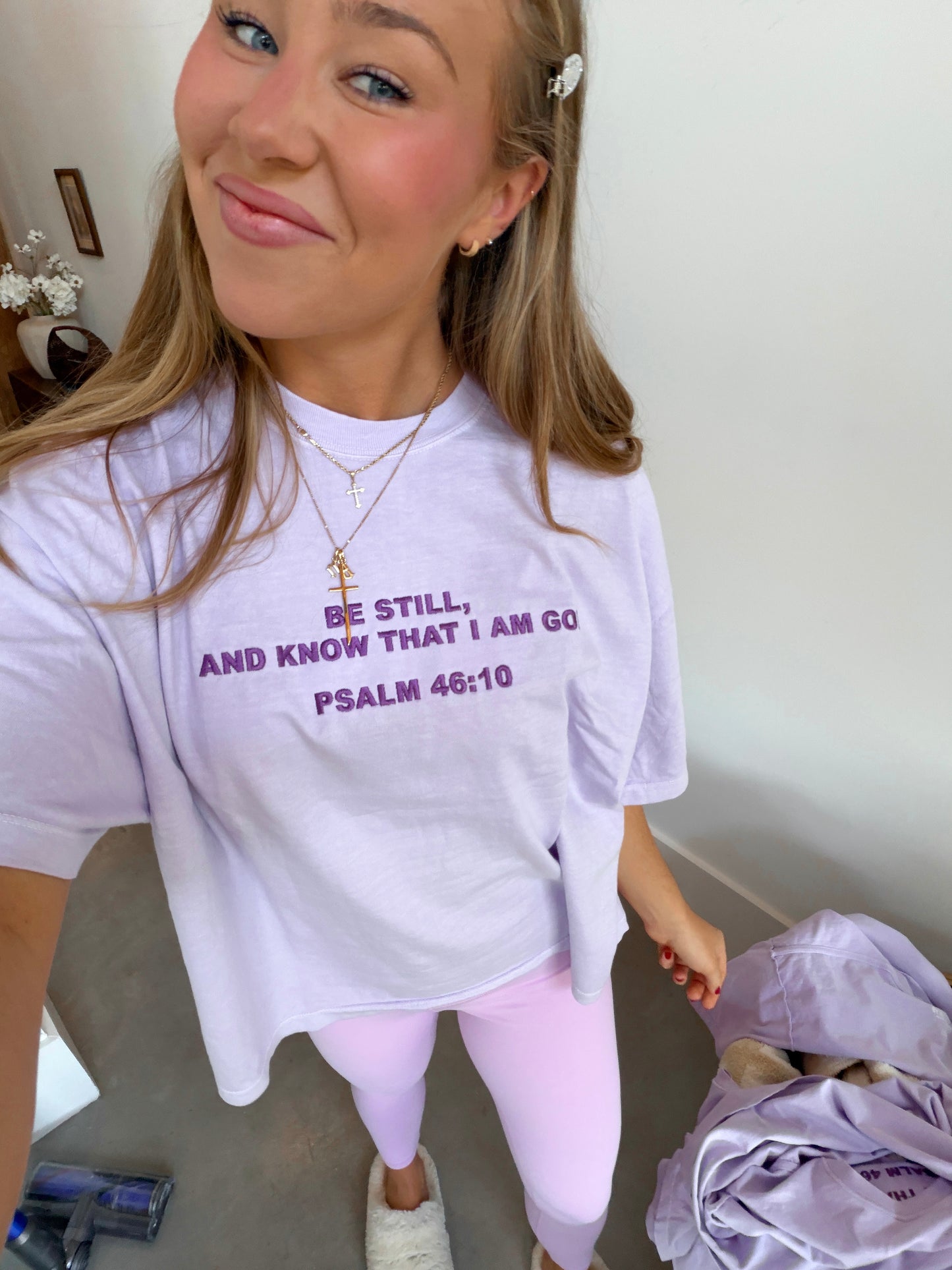 Psalm 46:10 Embroidered Boxy Tee