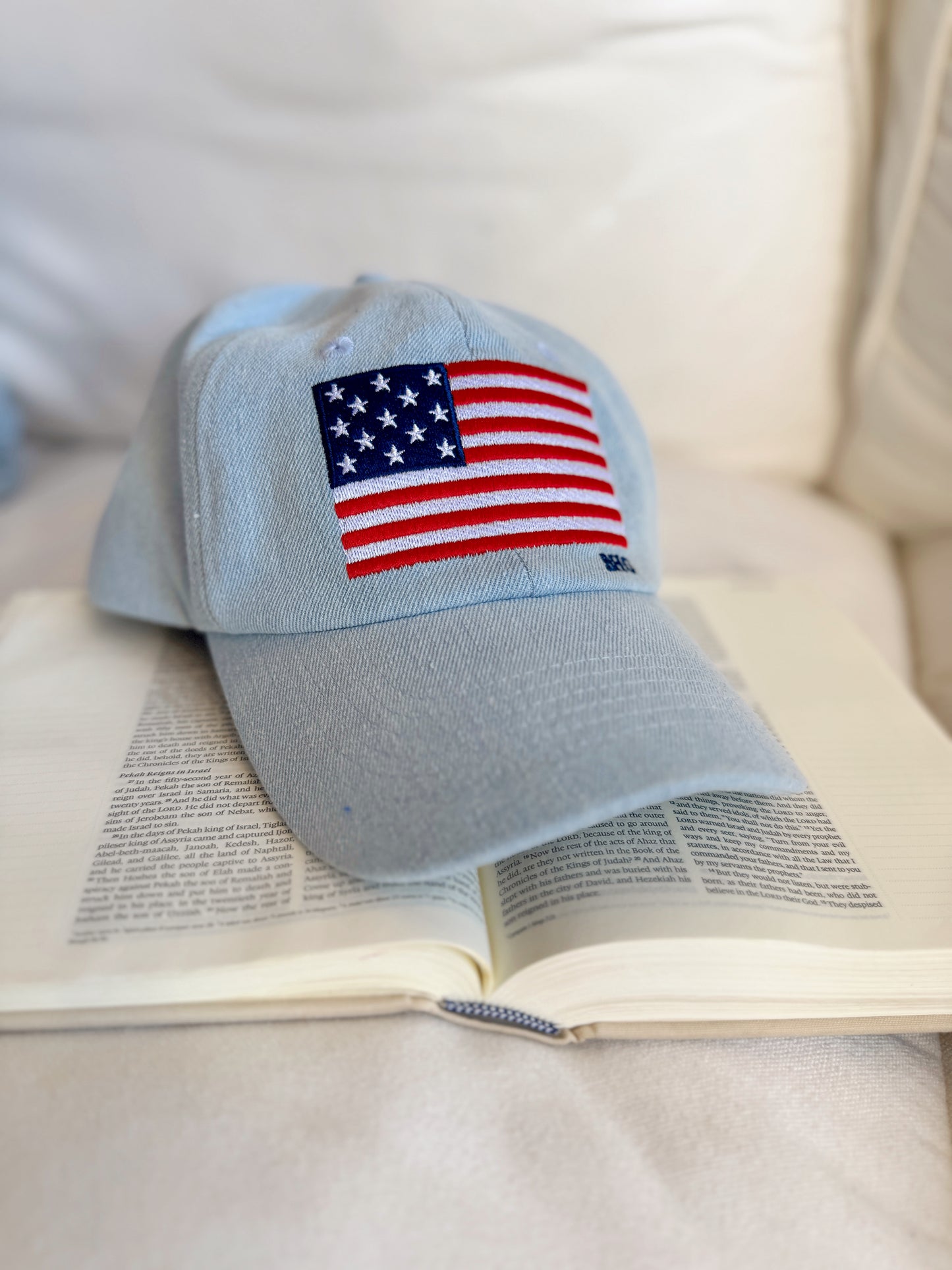 The “Classic American” Denim Vintage Flag Cap