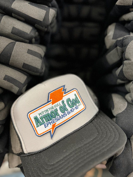 Armor of God “Gatorade” Patch Trucker - Grayscale