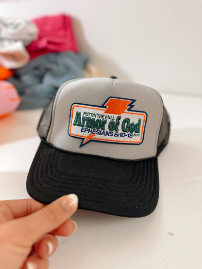 Armor of God “Gatorade” Patch Trucker - Grayscale