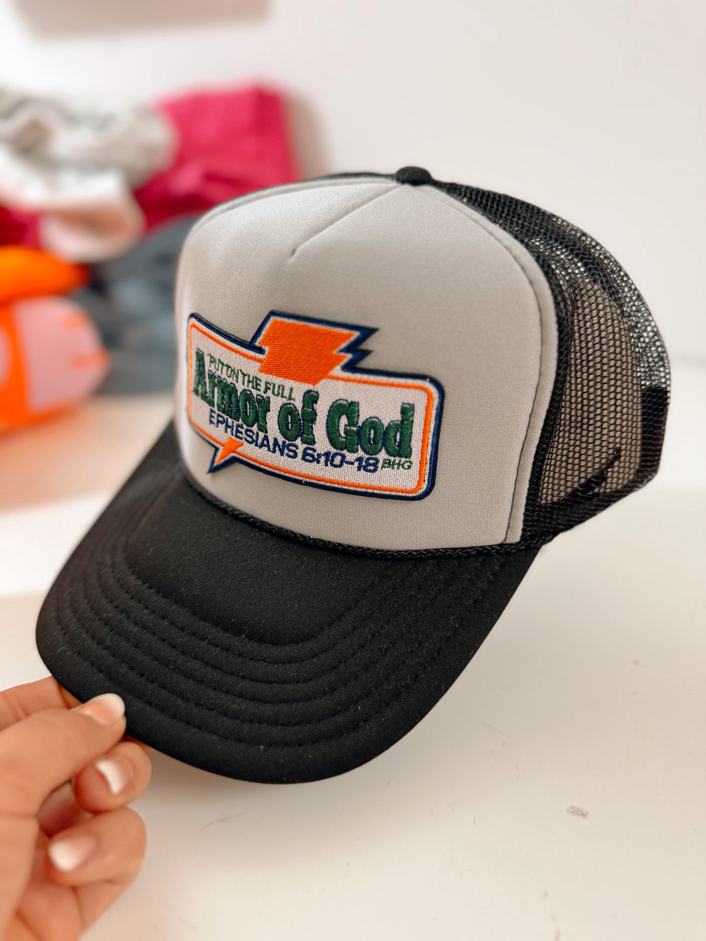 Armor of God “Gatorade” Patch Trucker - Grayscale