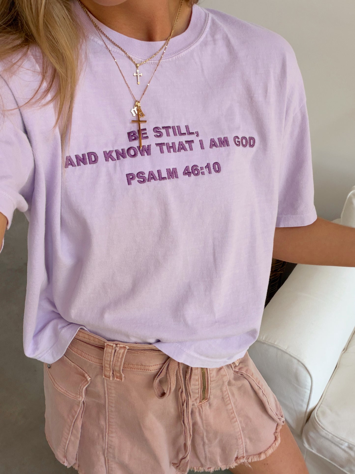 Psalm 46:10 Embroidered Boxy Tee
