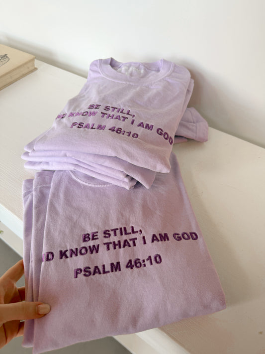 Psalm 46:10 Embroidered Boxy Tee