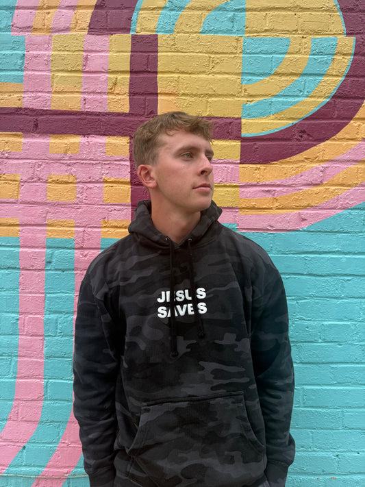 Jesus Saves Night Camo Hoodie