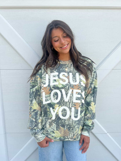 Vintage Camo JLY Cotton Collective Crewneck