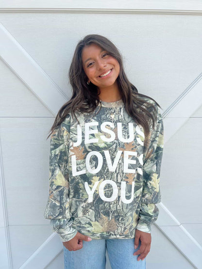 Vintage Camo JLY Cotton Collective Crewneck