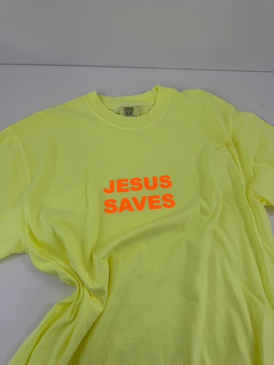OOPS! Jesus Saves Neon Tee - M
