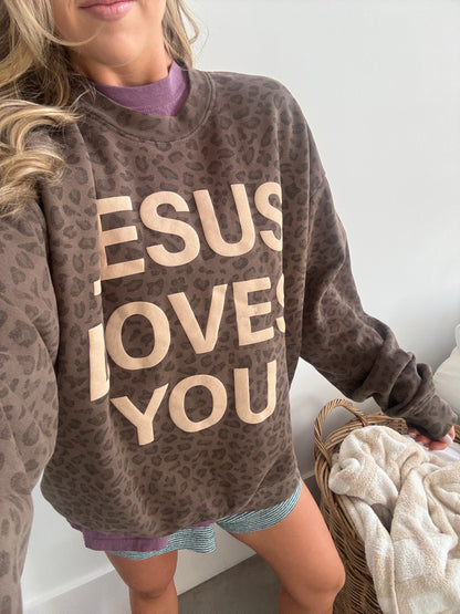 Leopard Print JLY Cotton Collective Crewneck