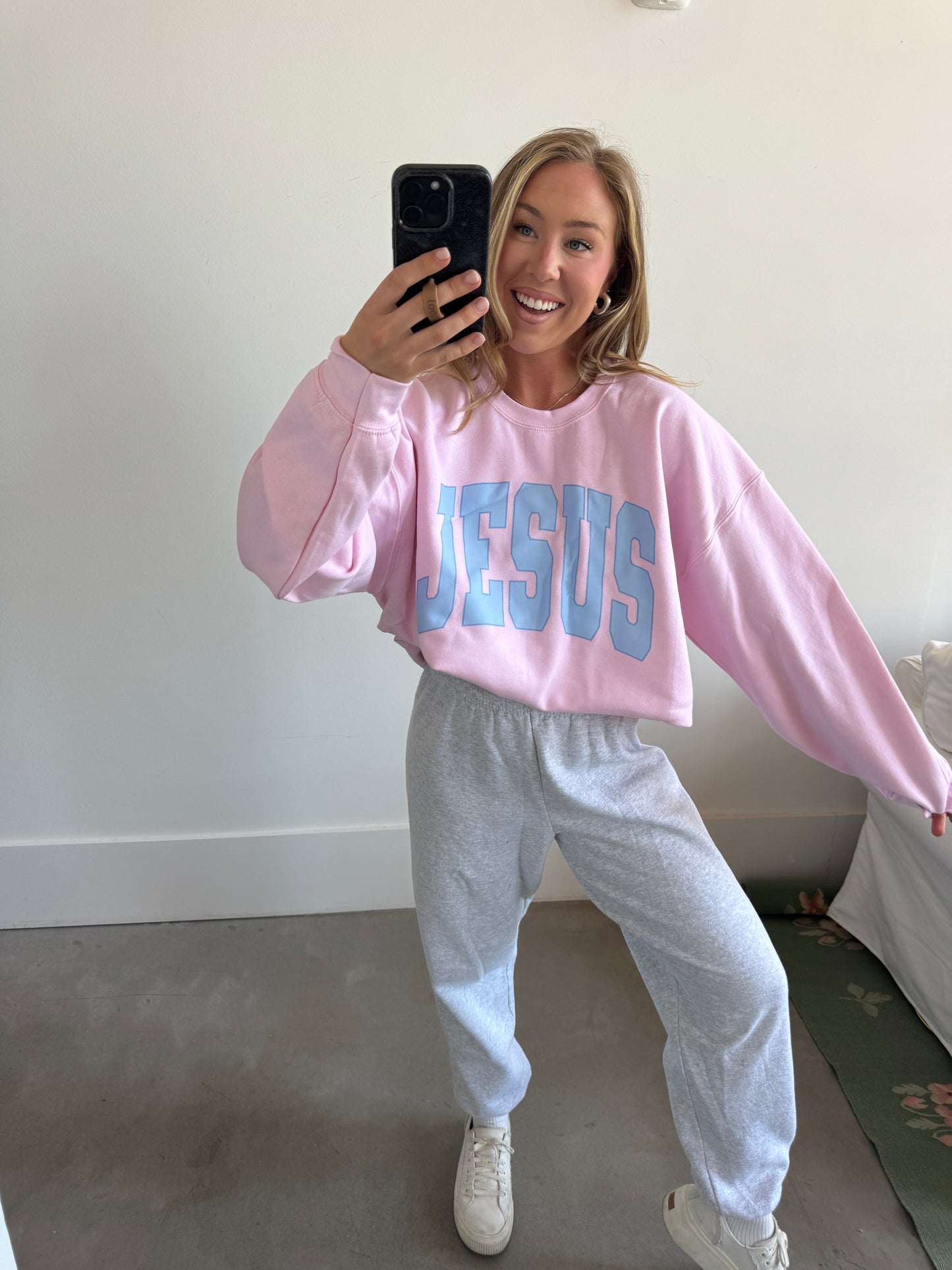 Jesus Pink Pullover