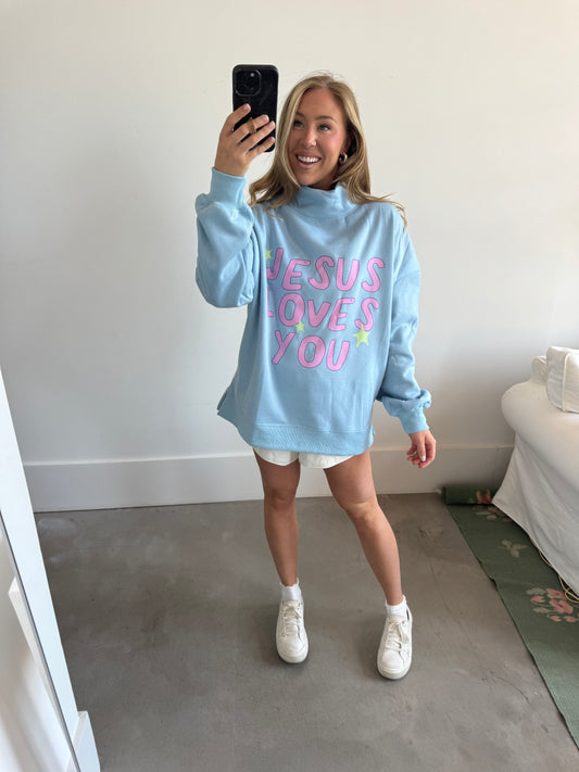 Jesus Loves You Doodle Mockneck