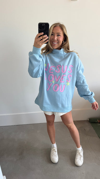 Jesus Loves You Doodle Mockneck