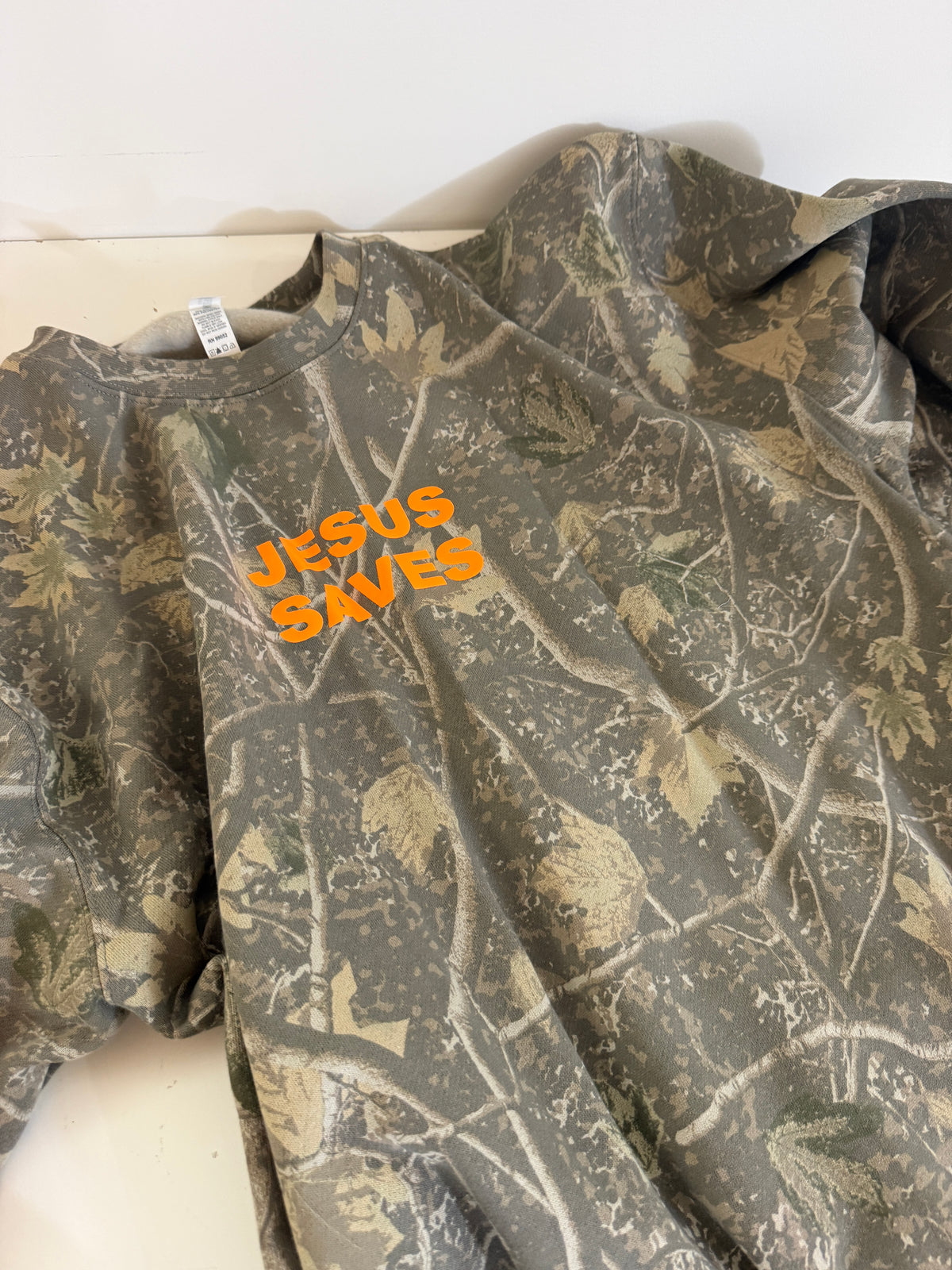 OOPS! Jesus Saves Deadwood Camo Sweatshirt - XL