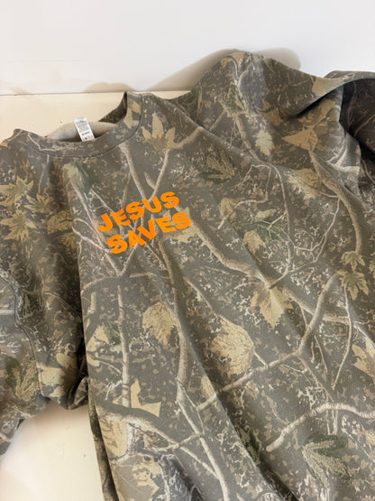 OOPS! Jesus Saves Deadwood Camo Sweatshirt - XL