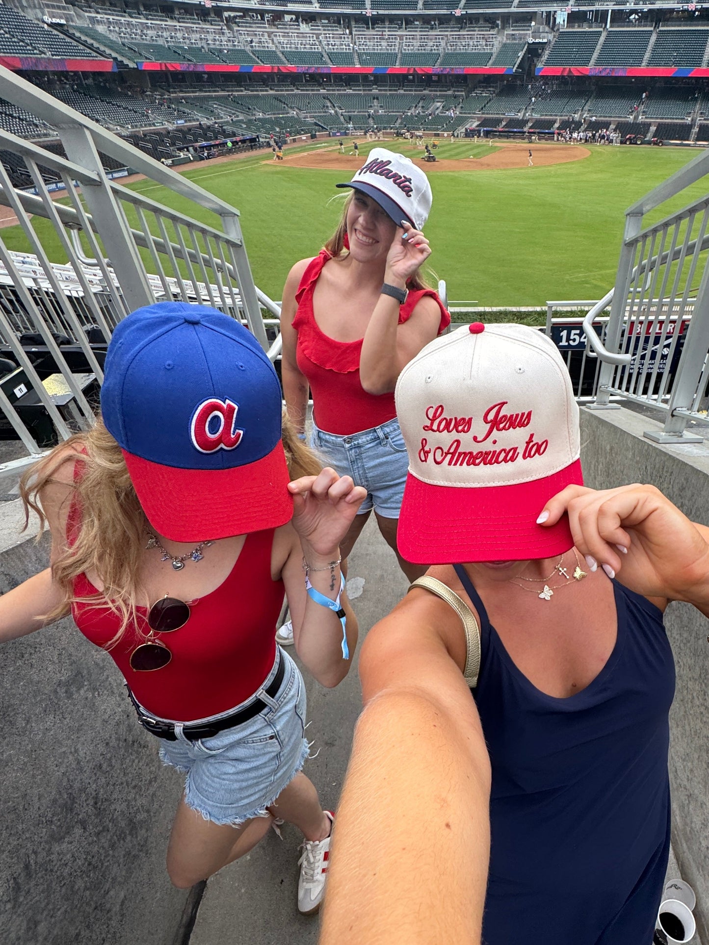 Loves Jesus & America Too Trucker Hat - Red