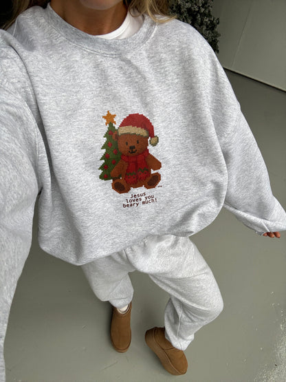 Vintage Christmas Teddy Bear Pullover