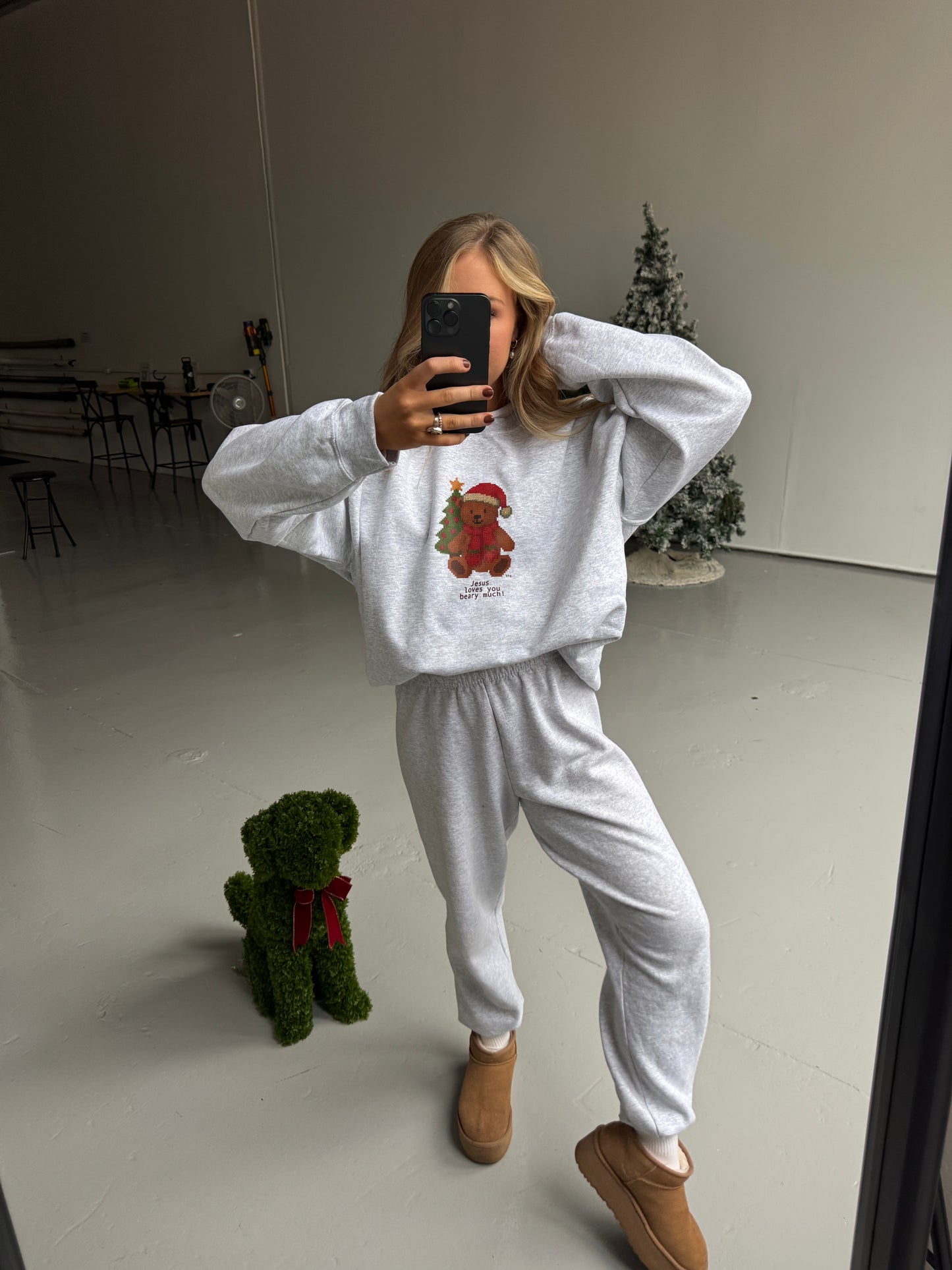 Vintage Christmas Teddy Bear Pullover