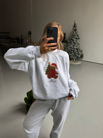 Vintage Christmas Teddy Bear Pullover