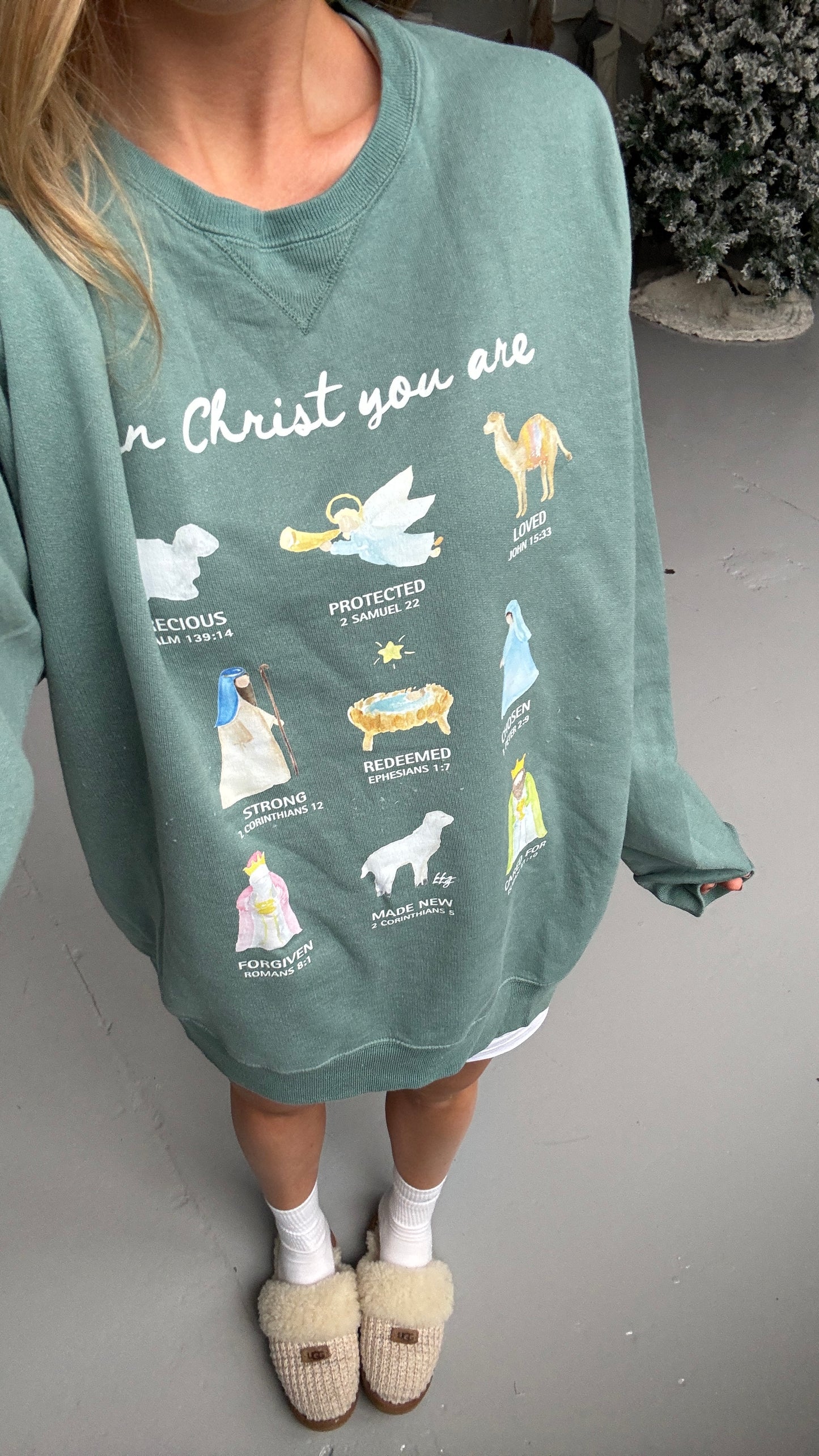 In Christ You Are… Christmas Nativity Vintage Crewneck
