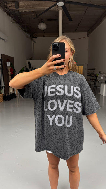 Midnight Leopard Print JLY Cotton Collective Tee