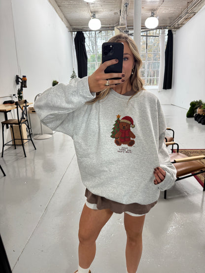 Vintage Christmas Teddy Bear Pullover