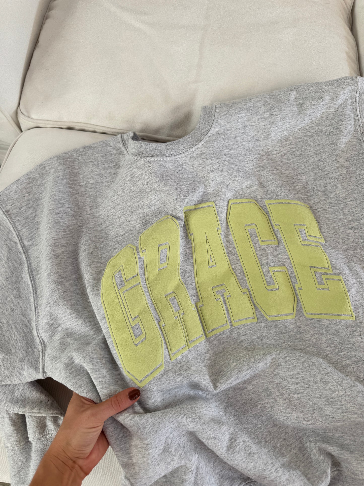 GRACE Oversized Print Pullover - Lemon Lime