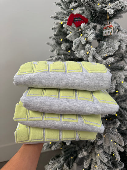 GRACE Oversized Print Pullover - Lemon Lime