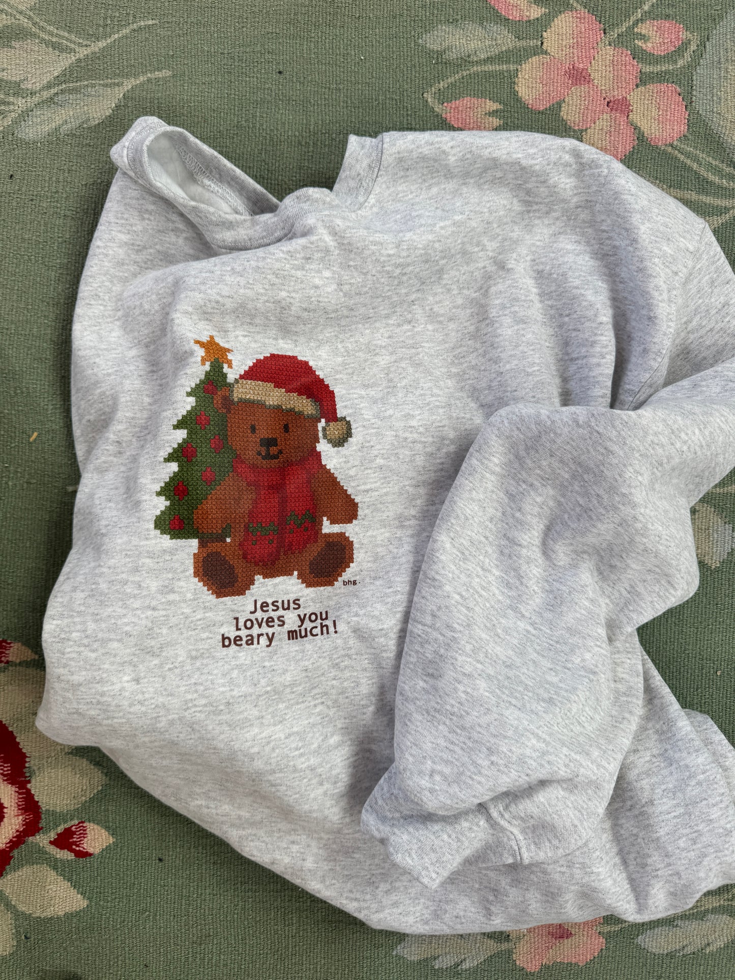 Vintage Christmas Teddy Bear Pullover