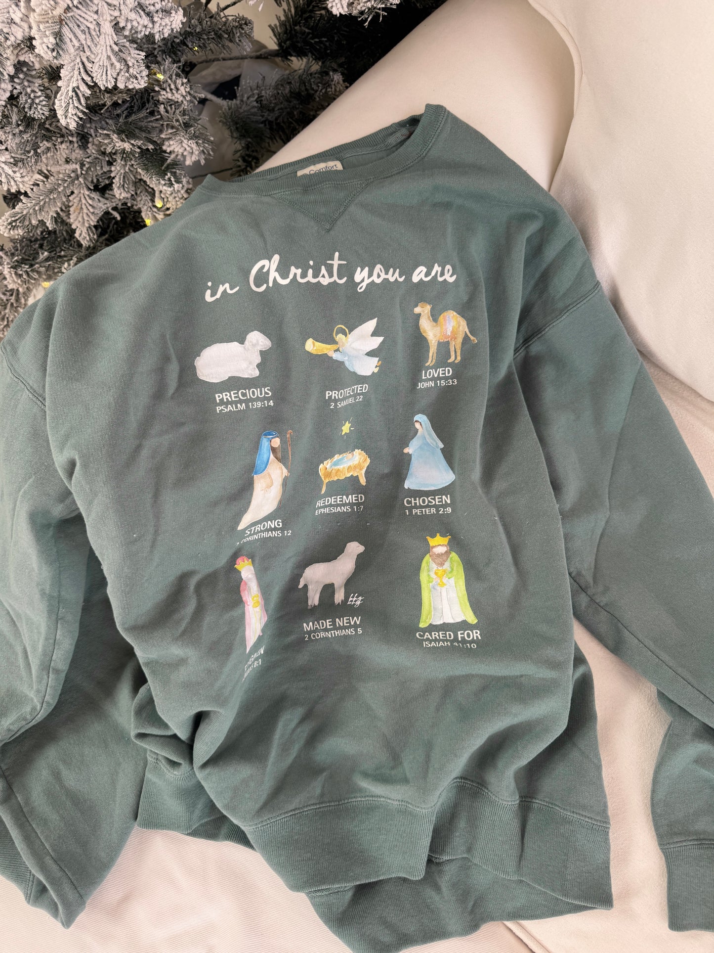 In Christ You Are… Christmas Nativity Vintage Crewneck