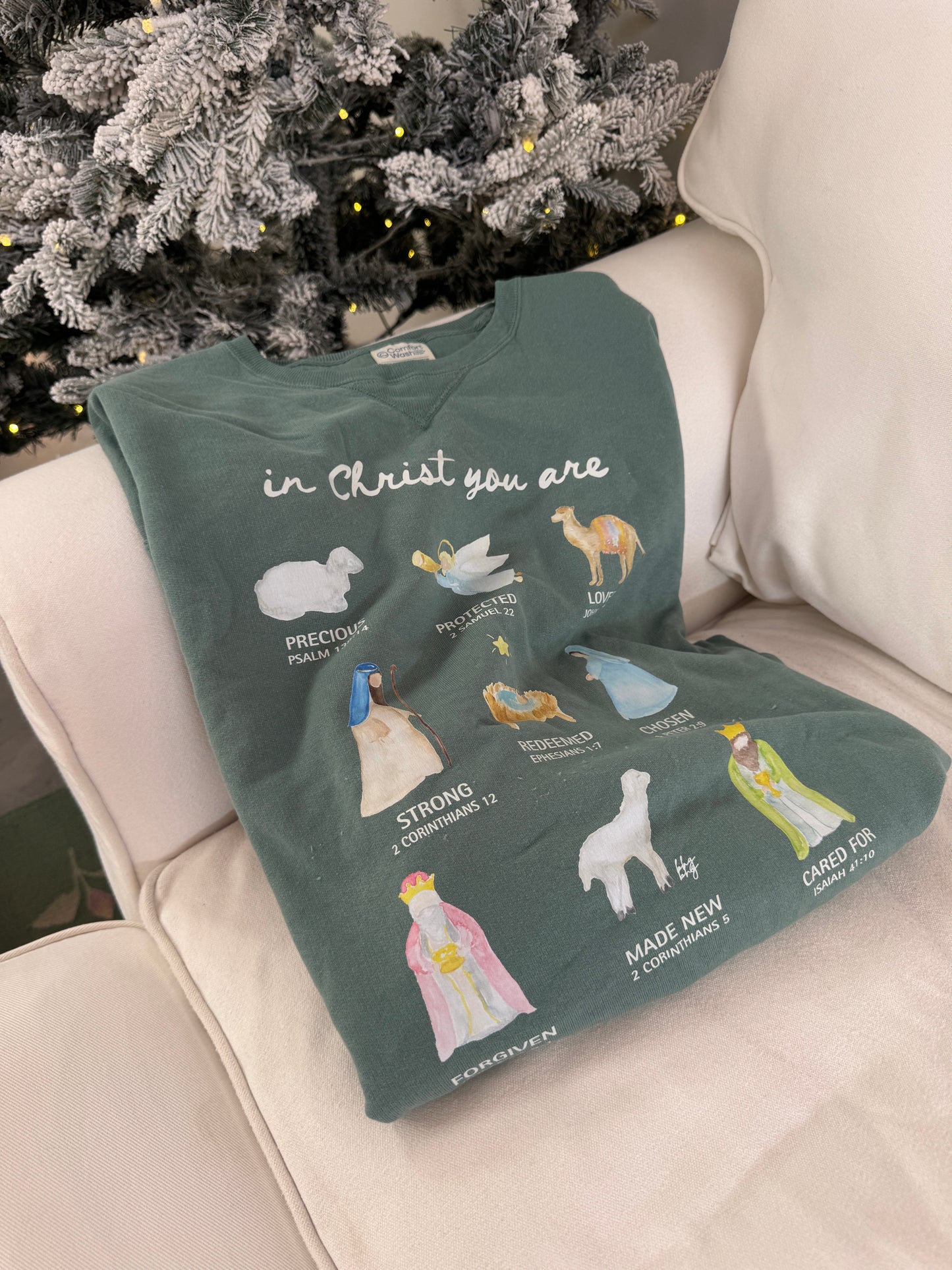 In Christ You Are… Christmas Nativity Vintage Crewneck