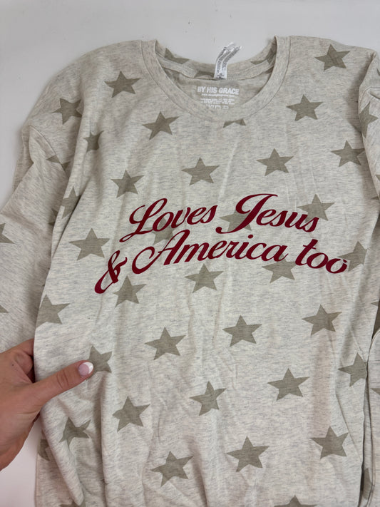 OOPS! Loves Jesus & America Too Tee - XL