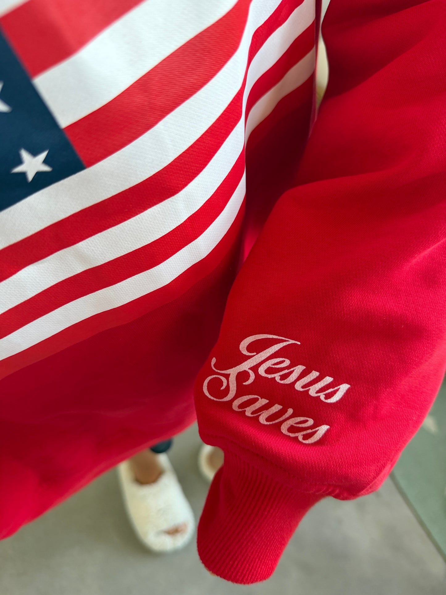 Reversible American Flag / God Bless America Mockneck