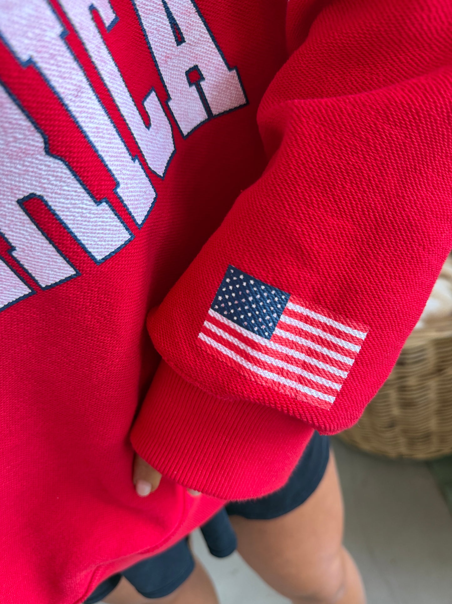 Reversible American Flag / God Bless America Mockneck
