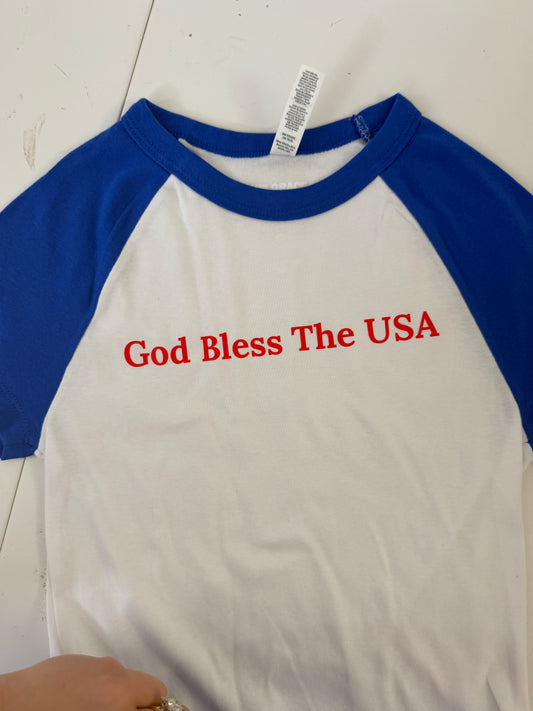 OOPS! God Bless the USA Baseball Tee - S