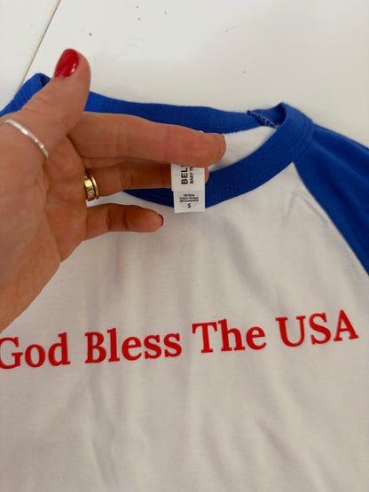 OOPS! God Bless the USA Baseball Tee - S