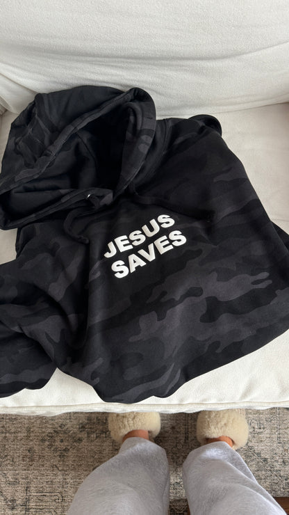 Jesus Saves Night Camo Hoodie