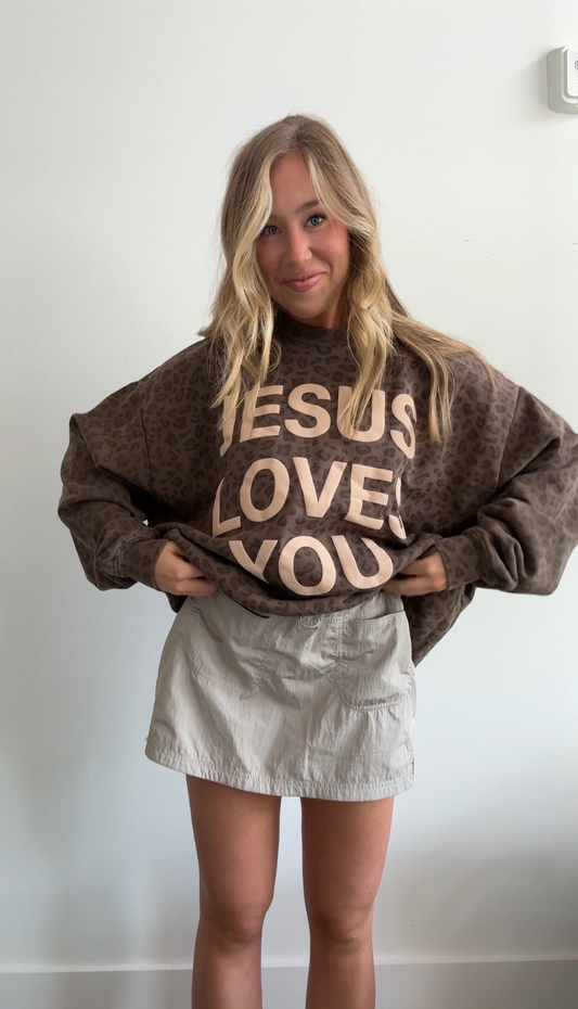 Leopard Print JLY Cotton Collective Crewneck
