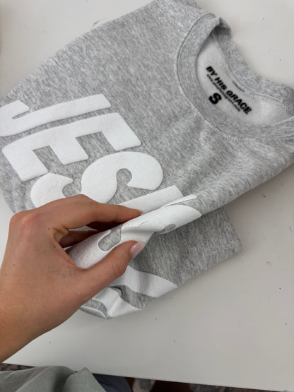 OOPS! Jesus Is Lord Light Gray Pullover - Small