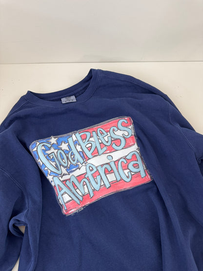 OOPS! Comfort Colors God Bless America Pullover - XL