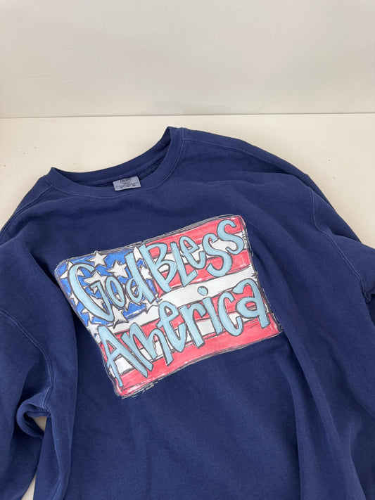OOPS! Comfort Colors God Bless America Pullover - XL