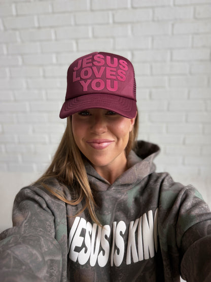 Dark Cherry JLY Trucker Hat