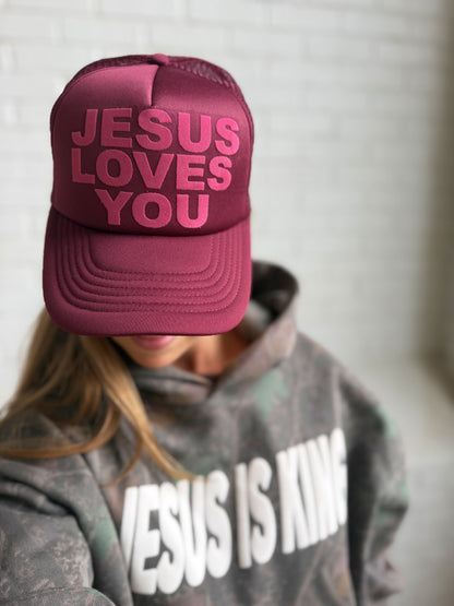 Dark Cherry JLY Trucker Hat