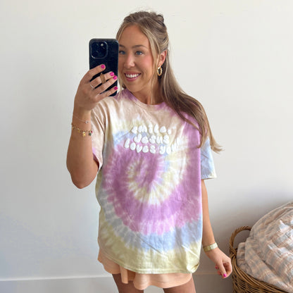 Smile Jesus Loves You Tie Dye Tee - Limited Edition