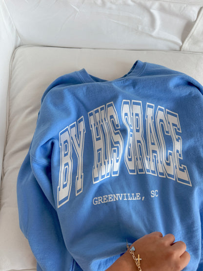 Retro BHG Varsity Pullover - Carolina Blue