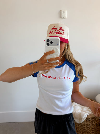 God Bless The USA Baseball Tee