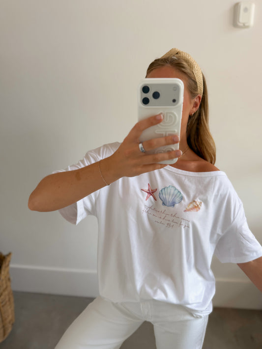 Off-The-Shoulder Psalm 93:4 Shell Tee