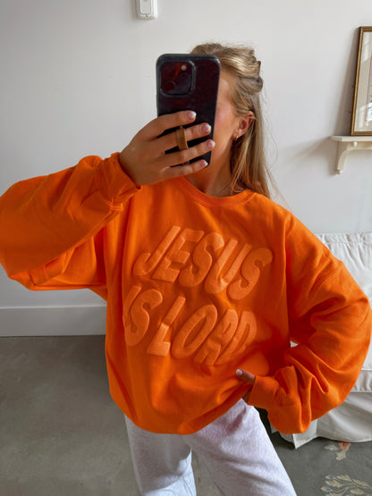 Tropical Orange Jesus Is Lord Pullover