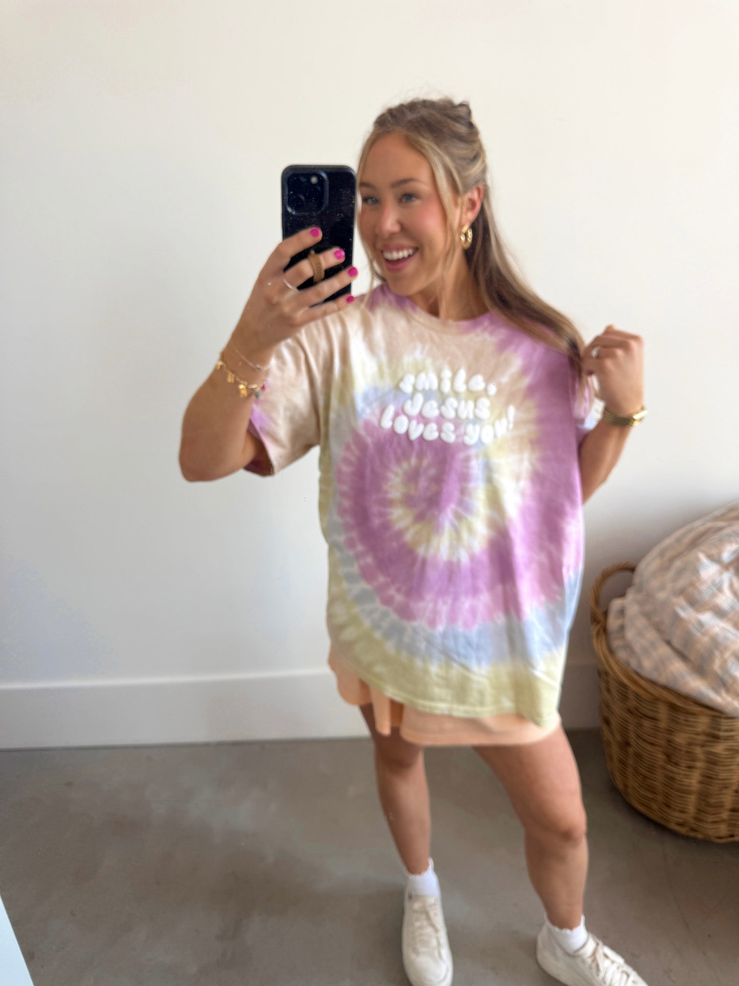 Smile Jesus Loves You Tie Dye Tee - Limited Edition
