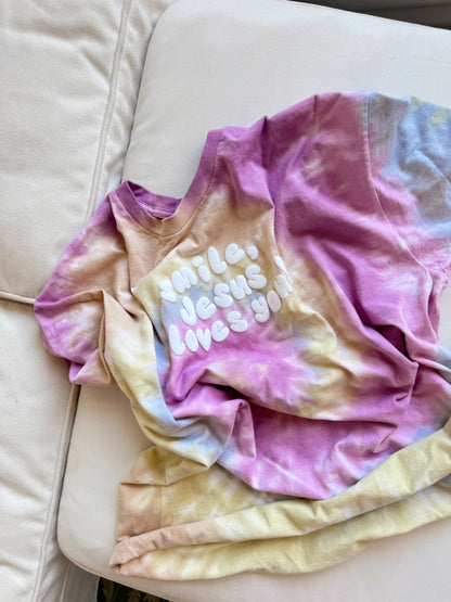 Smile Jesus Loves You Tie Dye Tee - Limited Edition